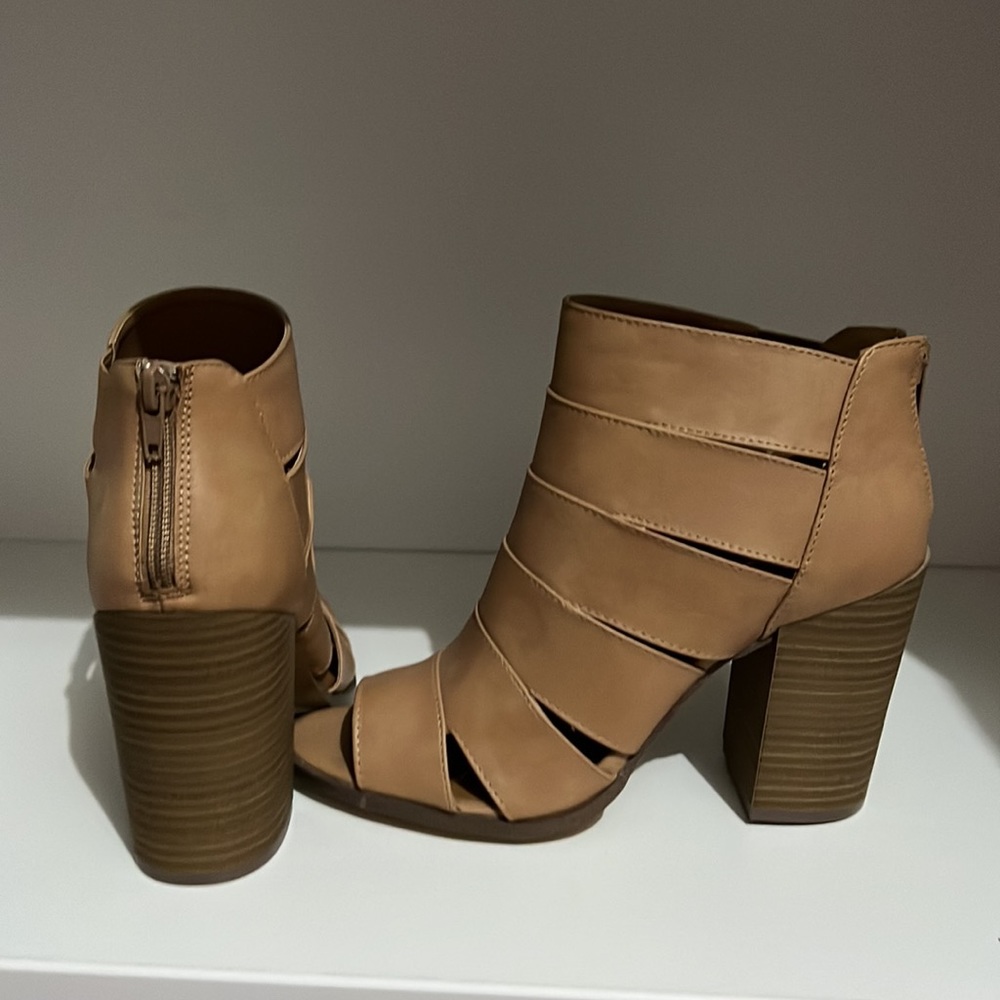 Camel Open Toe Booties - image 3